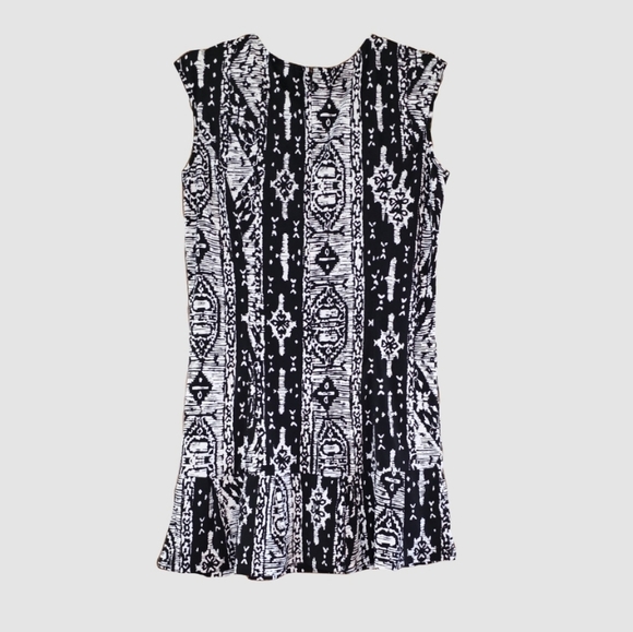 Bisou Bisou Monochrome Patterned Mini Dress Size M Bohochic - Picture 3 of 11